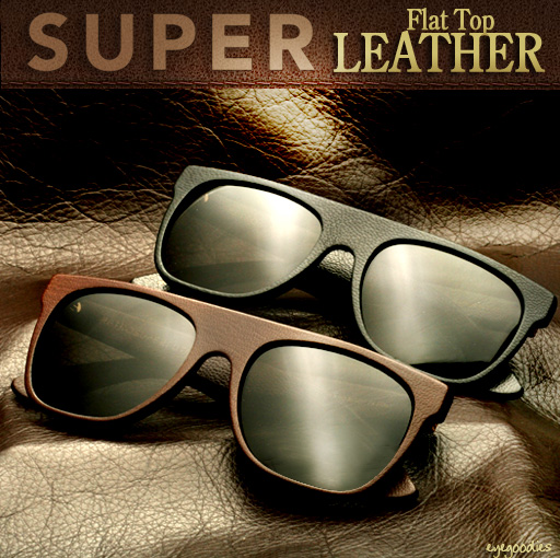 Super Flat Top Leather Sunglasses