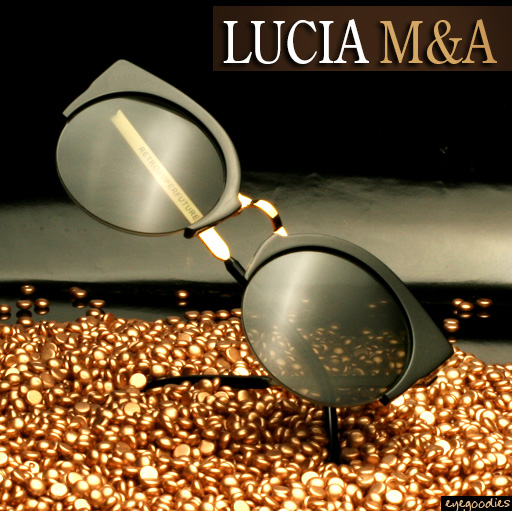 Super Lucia Black & Gold Metal Sunglasses