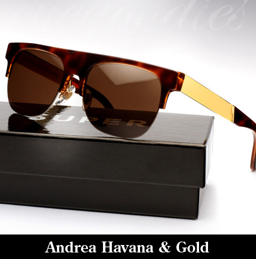 Super Andrea Havana & Gold Francis Sunglasses