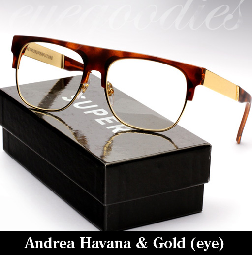 Super Andrea Havana & Gold Francis Eyeglasses