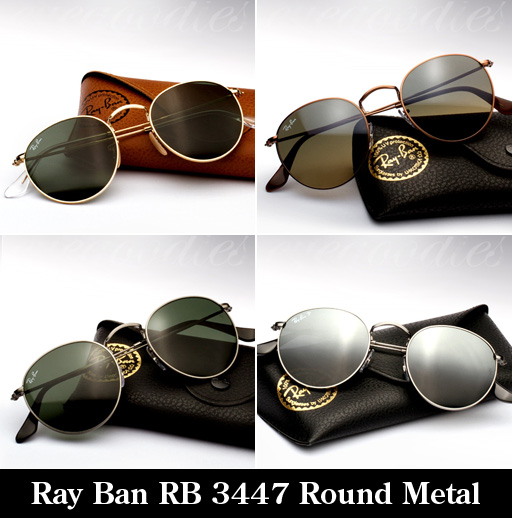 round sunglasses ray ban. Ray Ban RB 3447 Round Metal