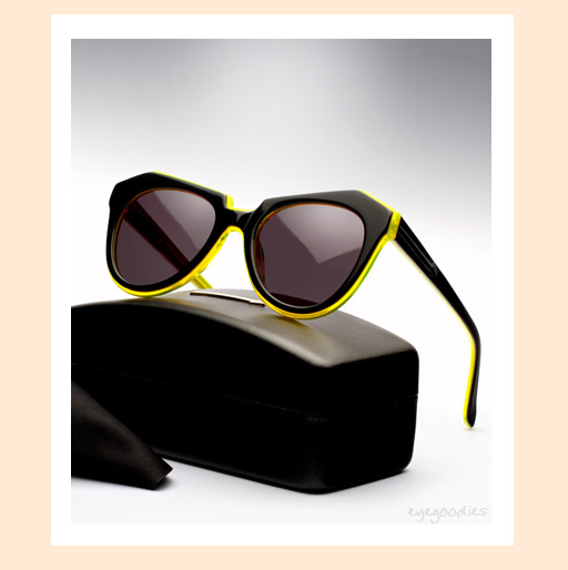 karen walker number one sunglasses - black & yellow