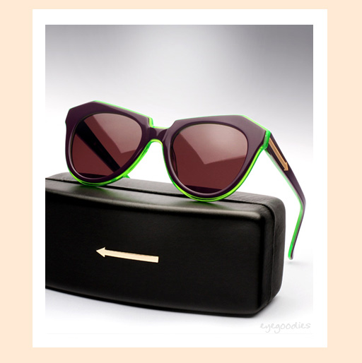 karen walker number one sunglasses - Purple & Green