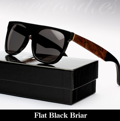 SUPER Flat Top Black Briar Sunglasses