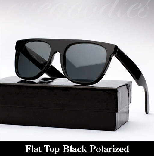 Super Flat Top Black Polarized Sunglasses