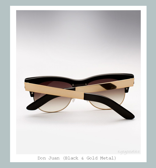 Ellery Don Juan Sunglasses - Black & Gold Metal