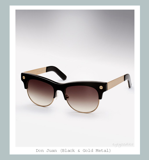 Ellery Don Juan Sunglasses - Black & Gold Metal