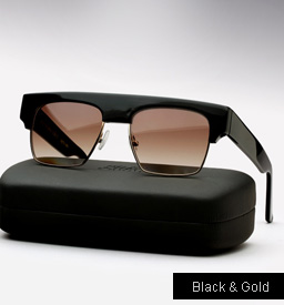 Graz General Idea Sunglasses -  black and gold metal