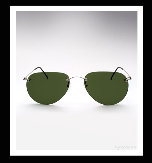 Maison Martin Margiela Rimless Pilot Sunglasses - Green