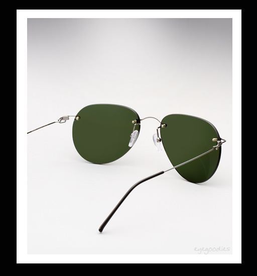 Maison Martin Margiela Rimless Pilot Sunglasses - Green