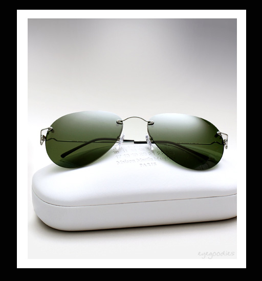 Maison Martin Margiela Rimless Pilot Sunglasses - Green