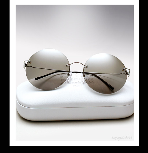 Maison Martin Margiela Rimless Round Sunglasses - Light Grey