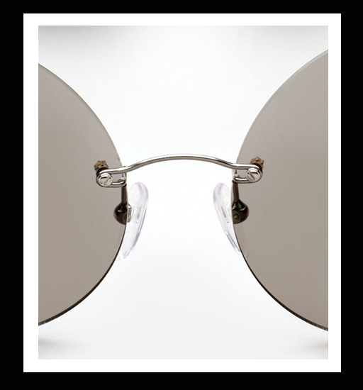 Maison Martin Margiela Rimless Round Sunglasses - Light Grey