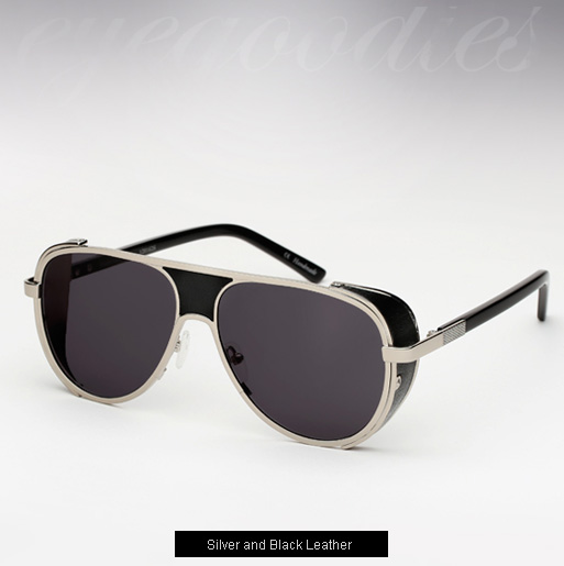 Ksubi Cisco sunglasses - Silver and Black Leather