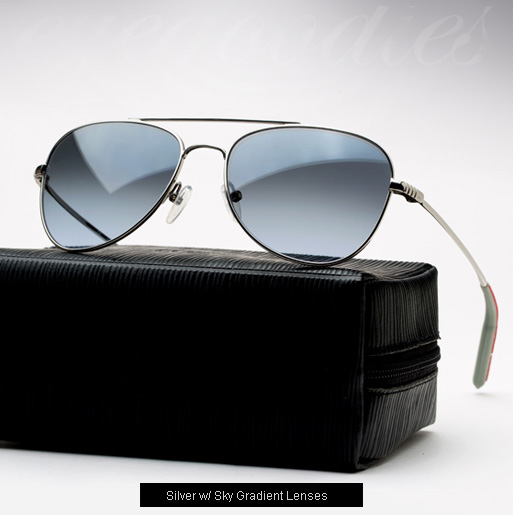 Mosley Tribes Mateo Sunglasses - Silver with Sky gradient lenses