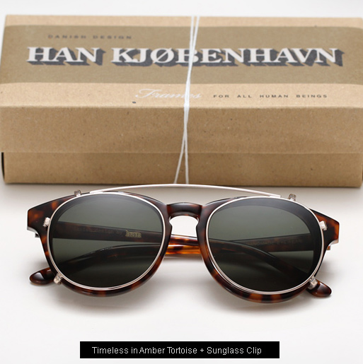 Han Timeless sunglasses - Amber Tortoise with Sunglass clip