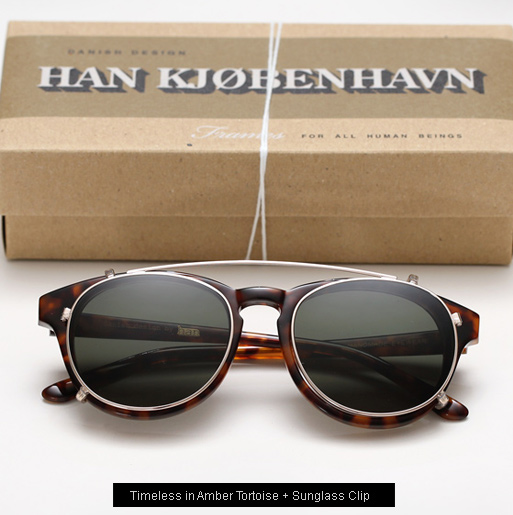 Han Timeless sunglasses - Amber Tortoise with Sunglass clip