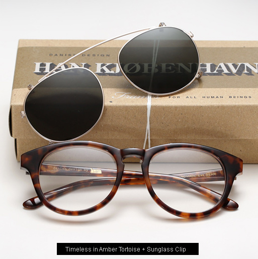 Han Timeless sunglasses - Amber Tortoise with Sunglass clip