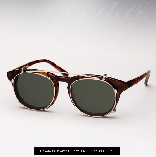 Han Timeless sunglasses - Amber Tortoise with Sunglass clip