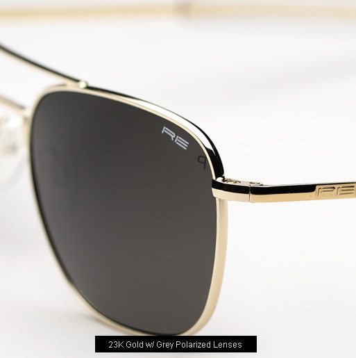 Randolph Engineering Aviator Sunglasses -23K Gold, Grey Polarized Lenses