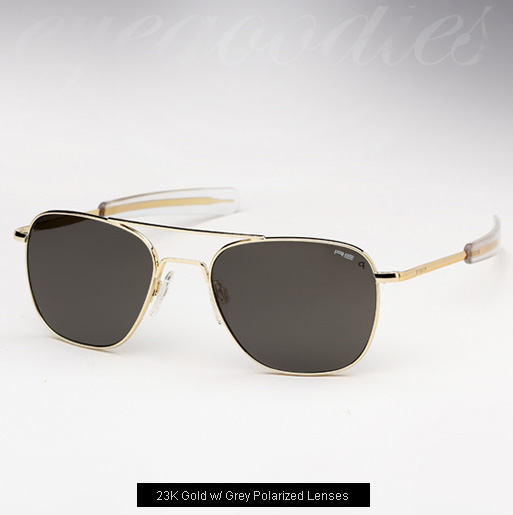 Randolph Engineering Aviator Sunglasses -23K Gold, Grey Polarized Lenses