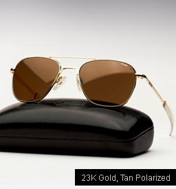 Randolph Engineering Aviator Sunglasses -23K Gold, Tan Polarized Lenses