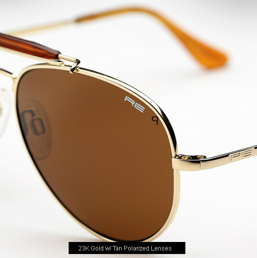 Randolph Engineering Sportsman Sunglasses - 23K Gold, Tan Polarized lenses