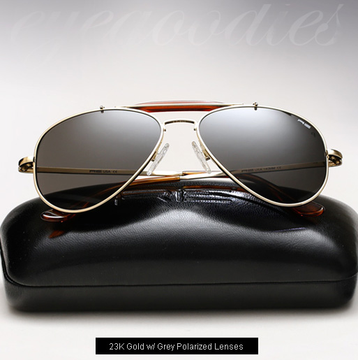 Randolph Engineering Sportsman Sunglasses - 23K Gold, Grey Polarized lenses