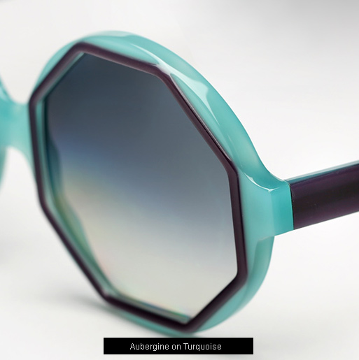 Cutler and Gross 1069 Sunglasses - Aubergine on Turquoise