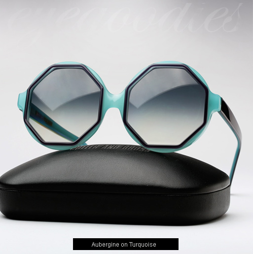 Cutler and Gross 1069 Sunglasses - Aubergine on Turquoise