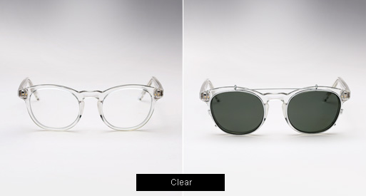 Randolph Engineering X Michael Bastian, JD Clip On sunglasses - Clear