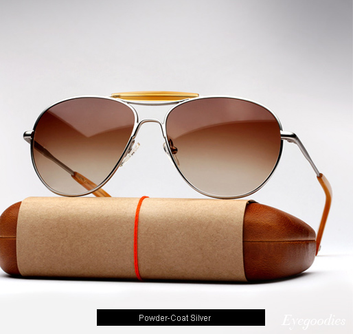Garrett Leight Speedway T sunglasses - Powder Coat Silver
