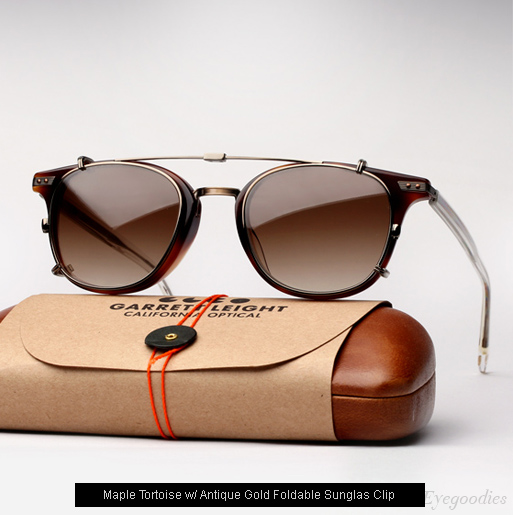 Garrett Leight Venezia Eyeglasses - Maple Tortoise + Clip