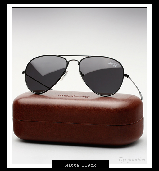 Illesteva x Lou Reed Aviator Sunglasses - Matte Black