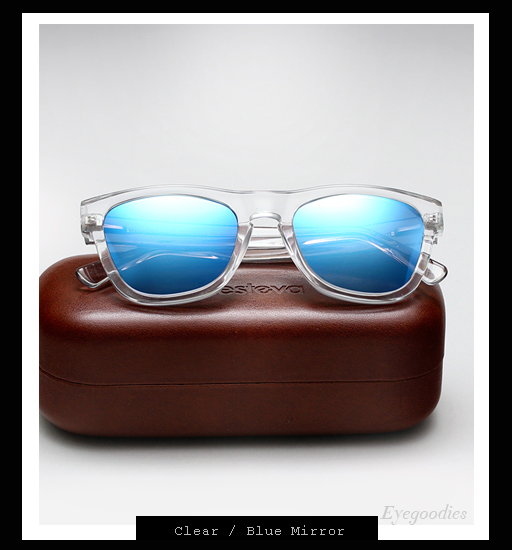 Illesteva x Lou Reed Waverly Sunglasses - Clear / Blue Mirror