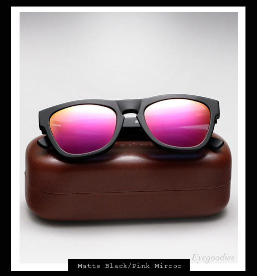 Illesteva x Lou Reed Waverly Sunglasses - Matte Black / Pink Mirror