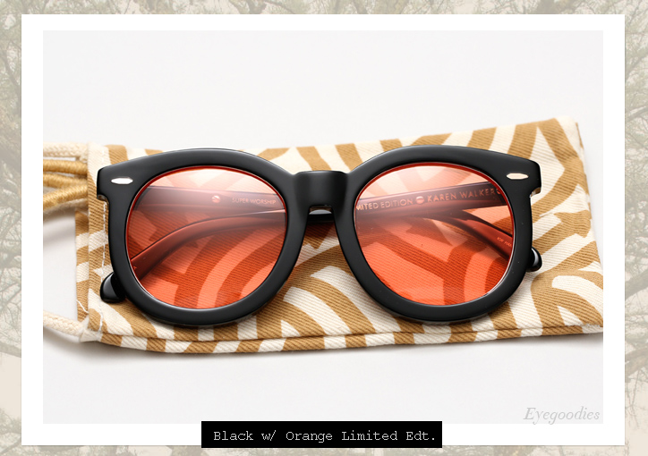 Karen Walker Super Worship sunglasses - Black with Orange Lens