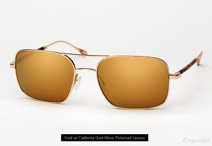 Oliver Peoples West De Oro sunglasses - Gold w/ California Gold Mirror Polarized lenses