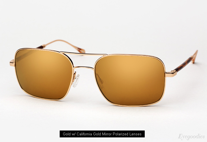 Oliver Peoples West De Oro sunglasses - Gold w/ California Gold Mirror Polarized lenses