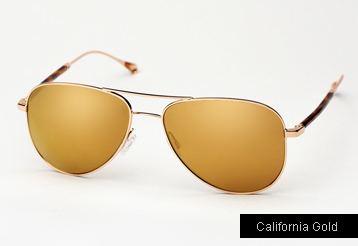 Oliver Peoples West Piedra sunglasses - Gold w/ California Gold Mirror Polarized lenses