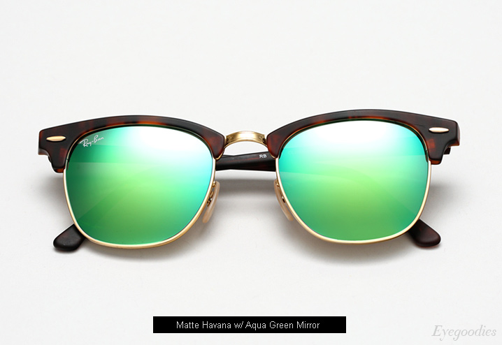 ray ban clubmaster green mirror