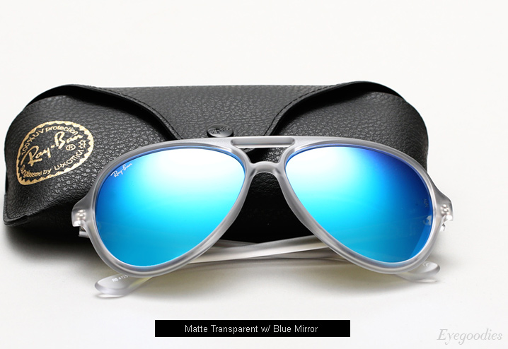 Ray Ban RB 4125 sunglasses - Matte Transparent w/ Blue mirror