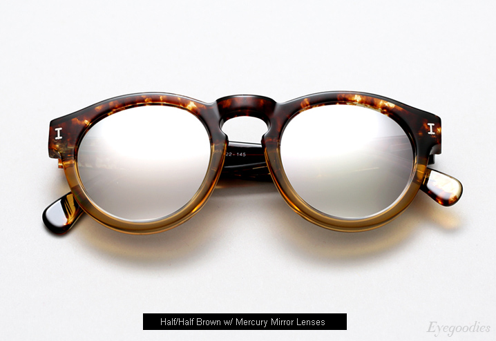 Illesteva Leonard sunglasses - Half/Half Brown w/ Mercury Mirror