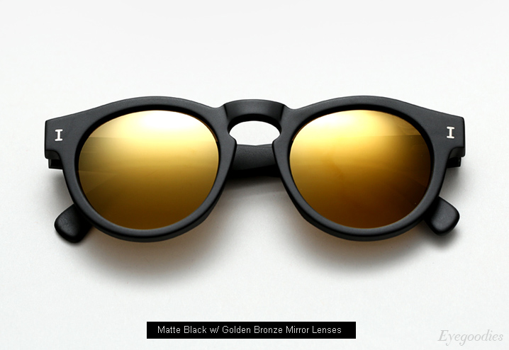 Illesteva Leonard sunglasses - Matte Black w/ Golden Bronze Mirror