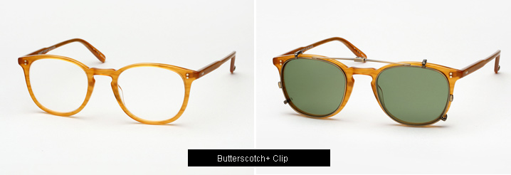 Garrett Leight Kinney Eyeglasses w/ Clip - Butterscotch