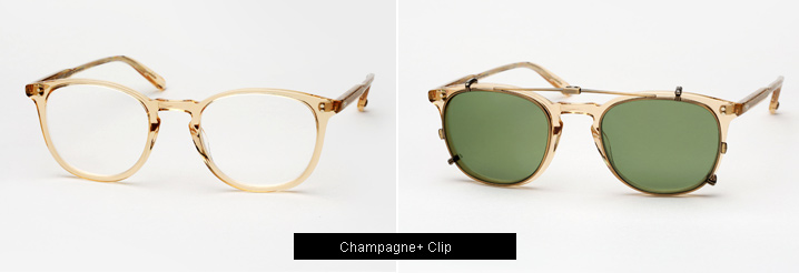 Garrett Leight Kinney Eyeglasses w/ Clip - Champagne