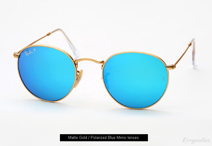 ray ban round blue polarized