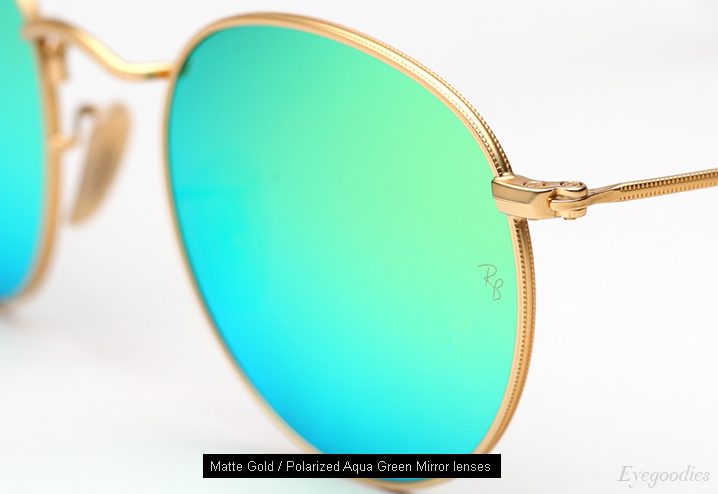 Ray Ban Round Metal 3447 Sunglasses - Polarized Aqua Green Mirror