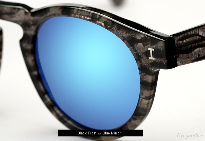Illesteva Leonard sunglasses - Black Frost w/ Blue Mirror