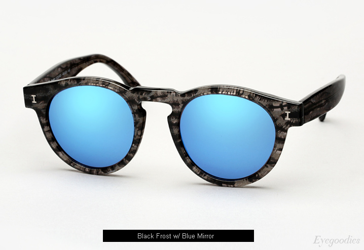 Illesteva Leonard sunglasses - Black Frost w/ Blue Mirror